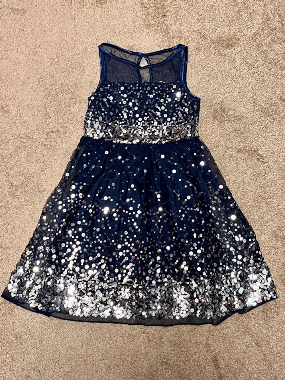 Sparkle Tulle Navy Girls' Formal Dress
